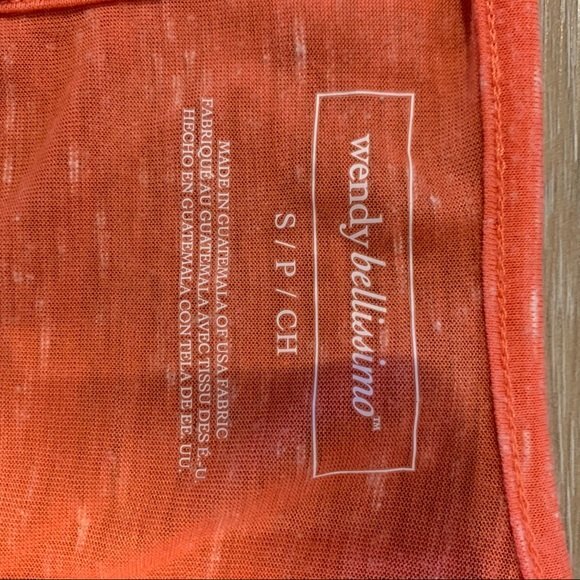 WENDY BELLISIMO Ruched Front Tank Top Orange Size Small - Picture 7 of 9